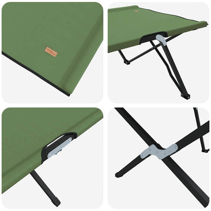 vidaXL Folding Camping Bed Green 206 x 76 x 74 cm Oxford and Steel