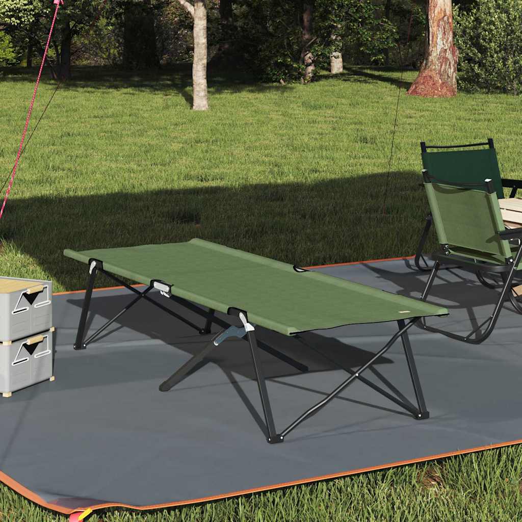 vidaXL Folding Camping Bed Green 206 x 76 x 74 cm Oxford and Steel