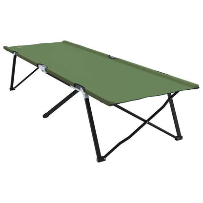 vidaXL Folding Camping Bed Green 206 x 76 x 74 cm Oxford and Steel