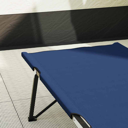 vidaXL Folding Camping Bed Folding Manual 2 pcs Blue 206 x 76 x 74 cm