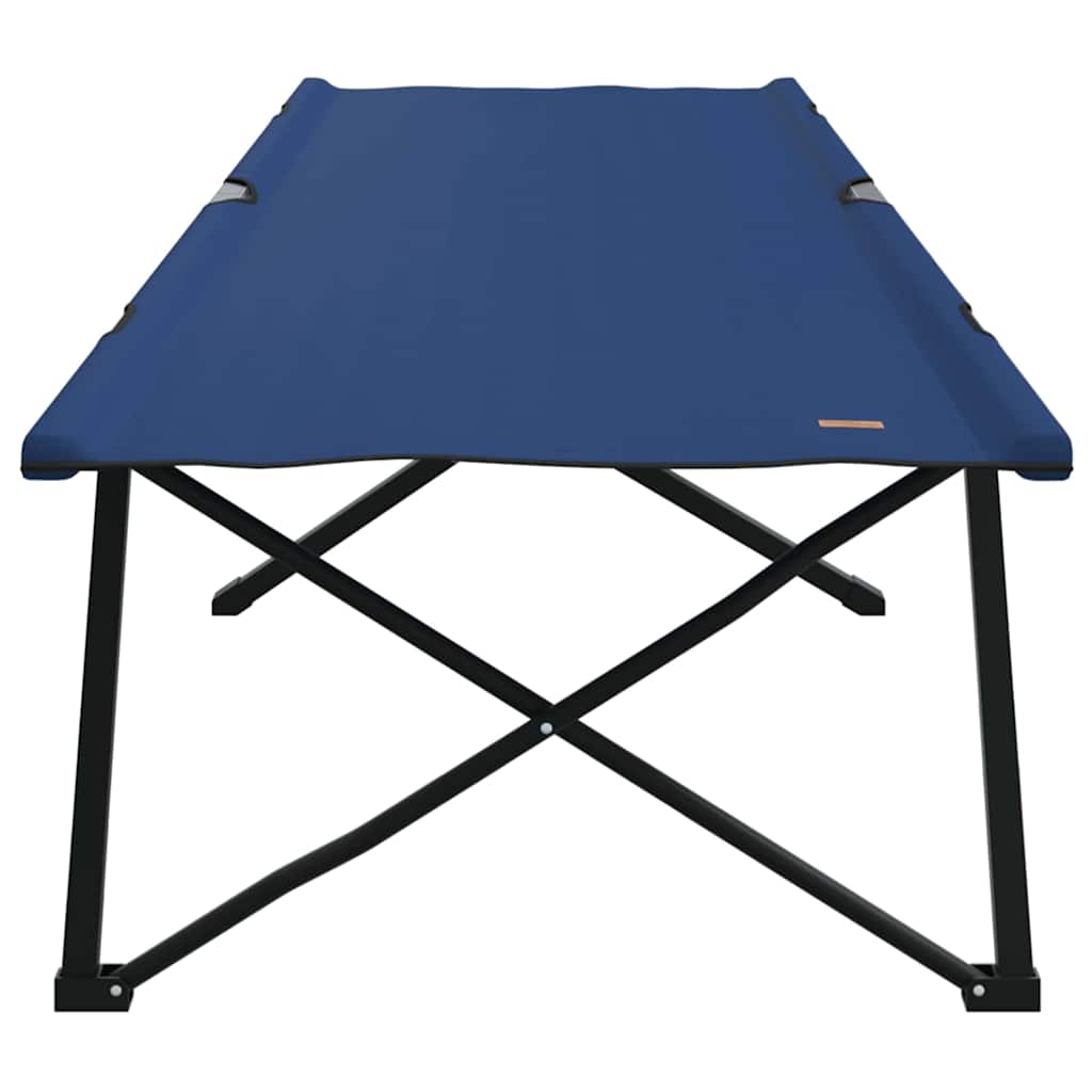 vidaXL Folding Camping Bed Folding Manual 2 pcs Blue 206 x 76 x 74 cm