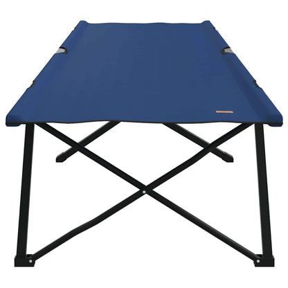 vidaXL Folding Camping Bed Folding Manual 2 pcs Blue 206 x 76 x 74 cm