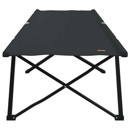 vidaXL Folding Camping Bed Folding Manual 2 pcs Black 206 x 76 x 74 cm