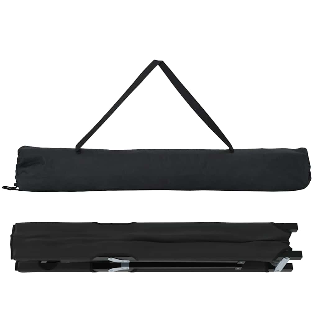 vidaXL Folding Camping Bed Folding Manual 2 pcs Black 206 x 76 x 74 cm