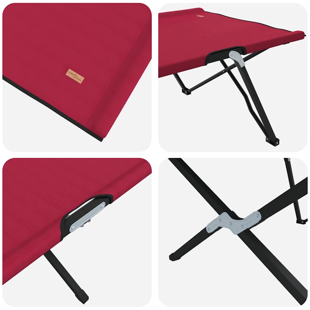 vidaXL Folding Camping Bed 2 pcs Red 206 x 76 x 74 cm Oxford and Steel