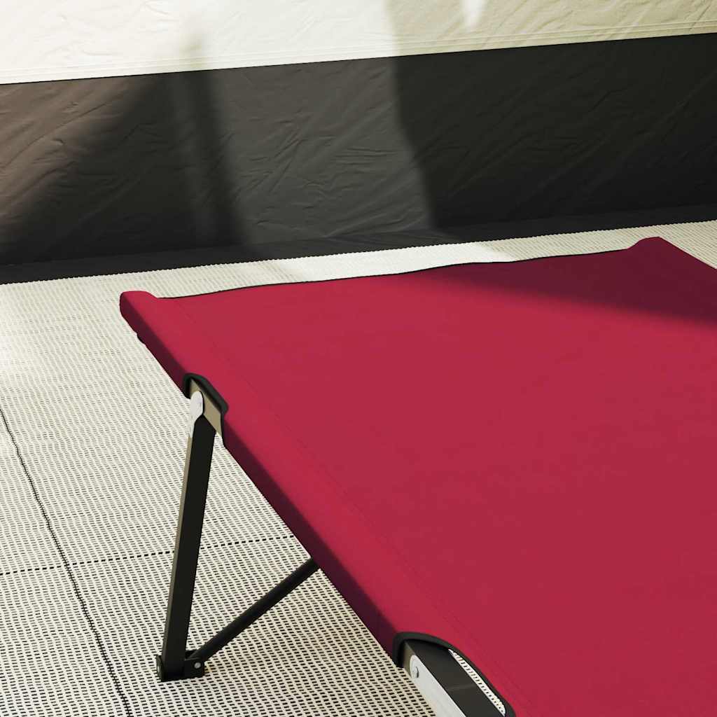 vidaXL Folding Camping Bed 2 pcs Red 206 x 76 x 74 cm Oxford and Steel