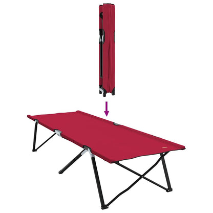 vidaXL Folding Camping Bed 2 pcs Red 206 x 76 x 74 cm Oxford and Steel
