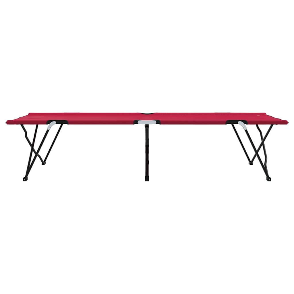 vidaXL Folding Camping Bed 2 pcs Red 206 x 76 x 74 cm Oxford and Steel