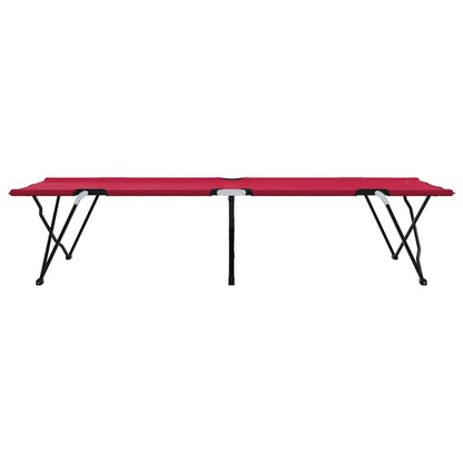 vidaXL Folding Camping Bed 2 pcs Red 206 x 76 x 74 cm Oxford and Steel