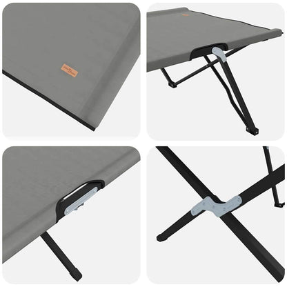 vidaXL Folding Camping Bed Folding Manual 2 pcs Grey 206 x 76 x 74 cm