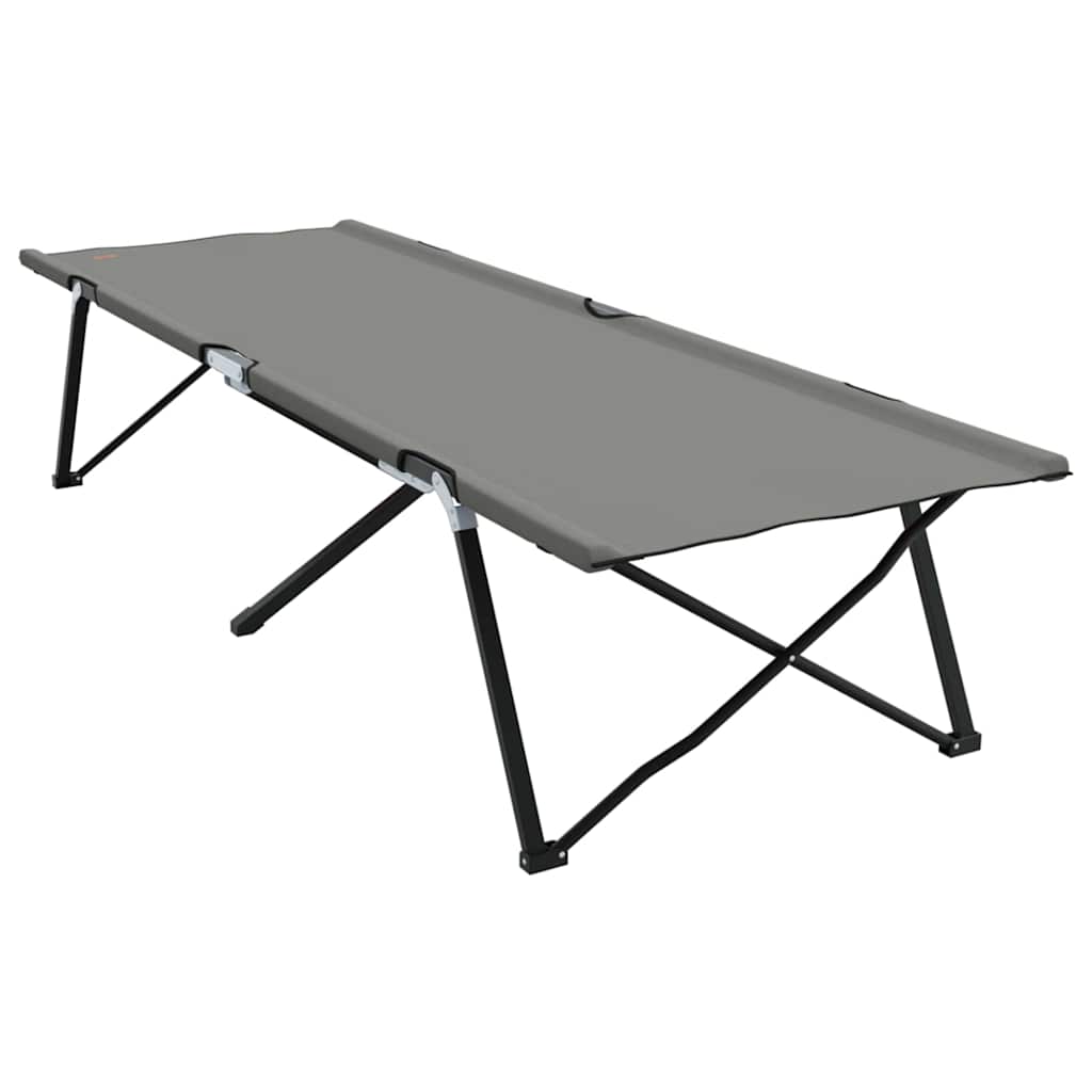 vidaXL Folding Camping Bed Folding Manual 2 pcs Grey 206 x 76 x 74 cm