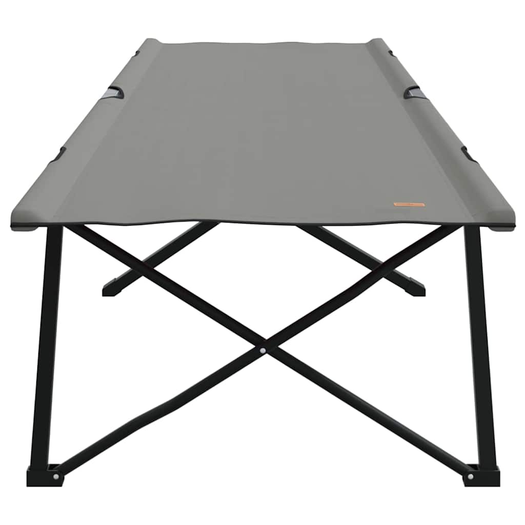 vidaXL Folding Camping Bed Folding Manual 2 pcs Grey 206 x 76 x 74 cm