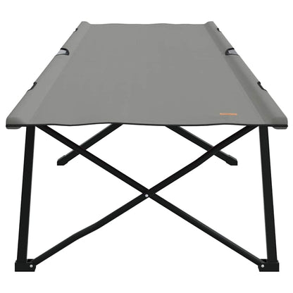vidaXL Folding Camping Bed Folding Manual 2 pcs Grey 206 x 76 x 74 cm