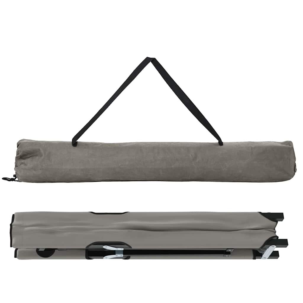 vidaXL Folding Camping Bed Folding Manual 2 pcs Grey 206 x 76 x 74 cm