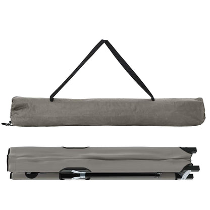 vidaXL Folding Camping Bed Folding Manual 2 pcs Grey 206 x 76 x 74 cm
