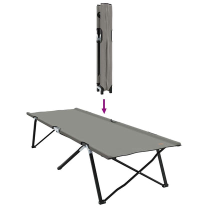 vidaXL Folding Camping Bed Folding Manual 2 pcs Grey 206 x 76 x 74 cm