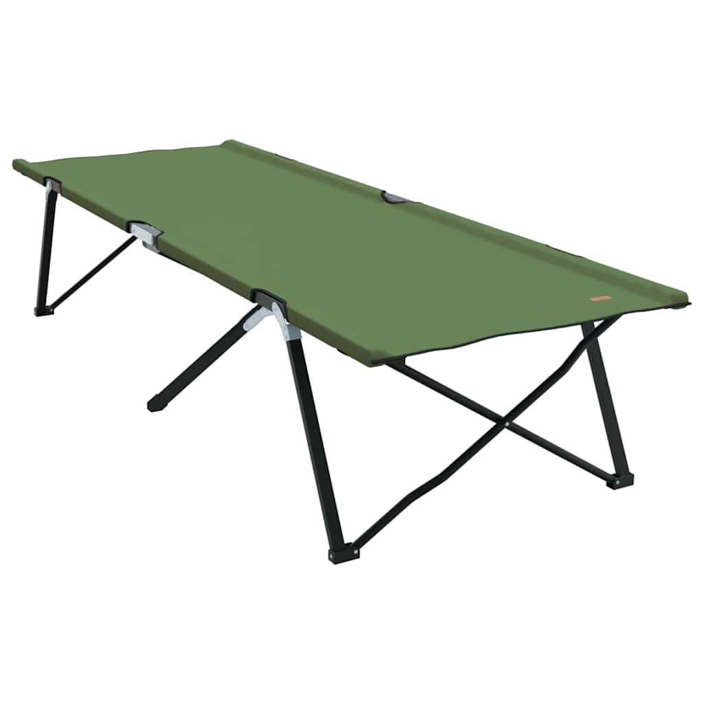 vidaXL Folding Camping Bed Folding Manual 2 pcs Green 206 x 76 x 74 cm