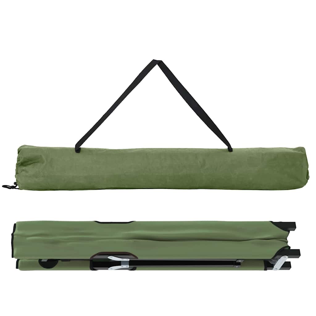 vidaXL Folding Camping Bed Folding Manual 2 pcs Green 206 x 76 x 74 cm