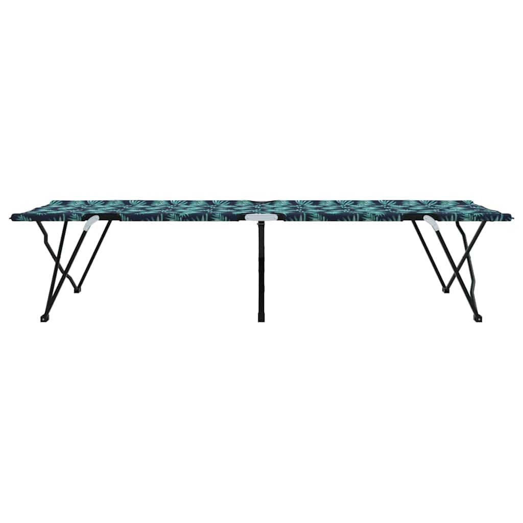 vidaXL Folding Camping Bed Folding Leaf 2 pcs Forest 206 x 76 x 74 cm