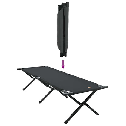 vidaXL Folding Camping Bed Manual Black 193 x 69 x 45 cm Oxford fabric