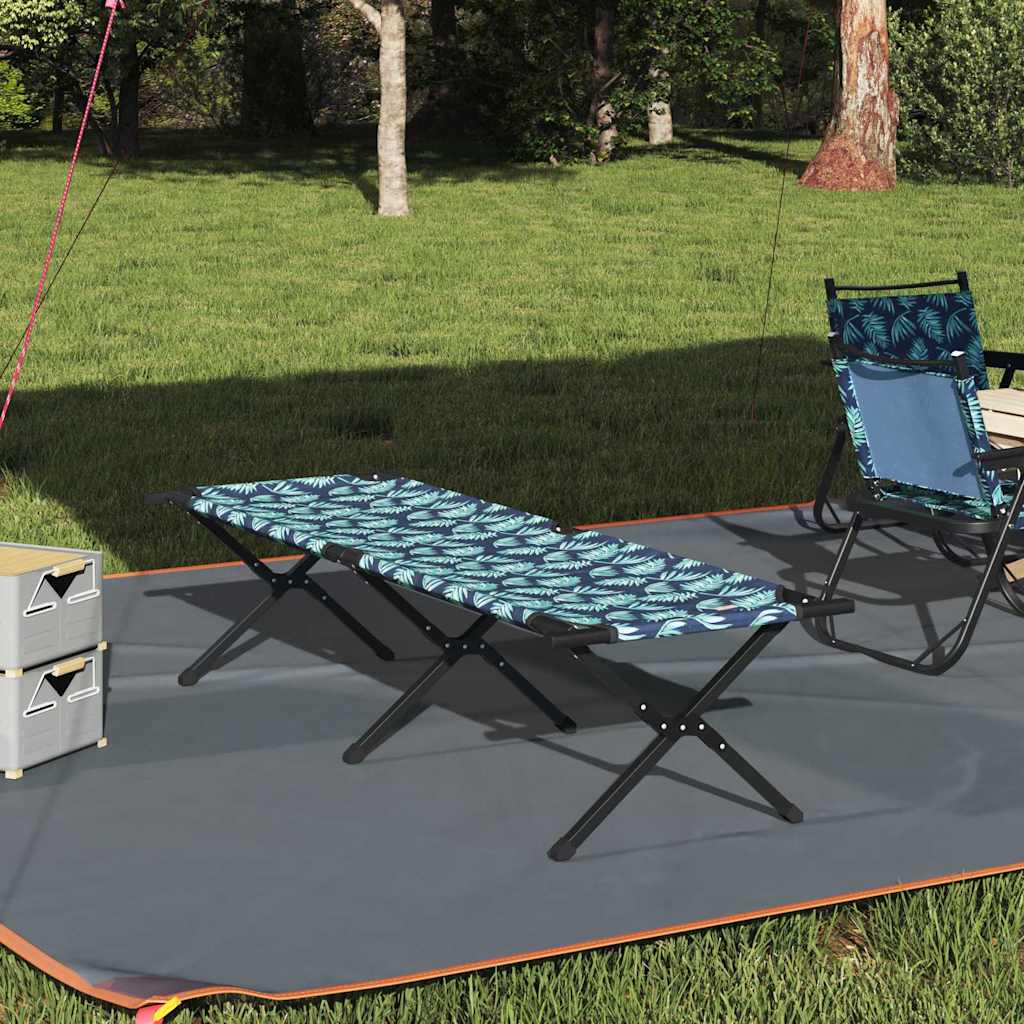 vidaXL Folding Camping Bed Leaf Forest 193 x 69 x 45 cm Oxford fabric
