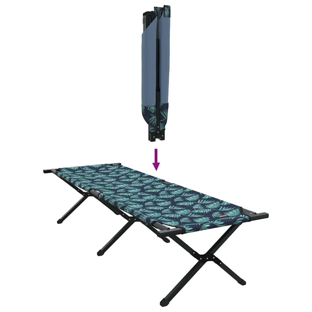 vidaXL Folding Camping Bed Leaf Forest 193 x 69 x 45 cm Oxford fabric