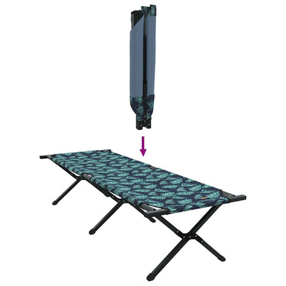 vidaXL Folding Camping Bed Leaf Forest 193 x 69 x 45 cm Oxford fabric