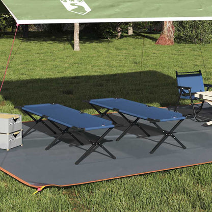 vidaXL Folding Camping Bed 2 pcs Blue 193 x 69 x 45 cm Oxford fabric