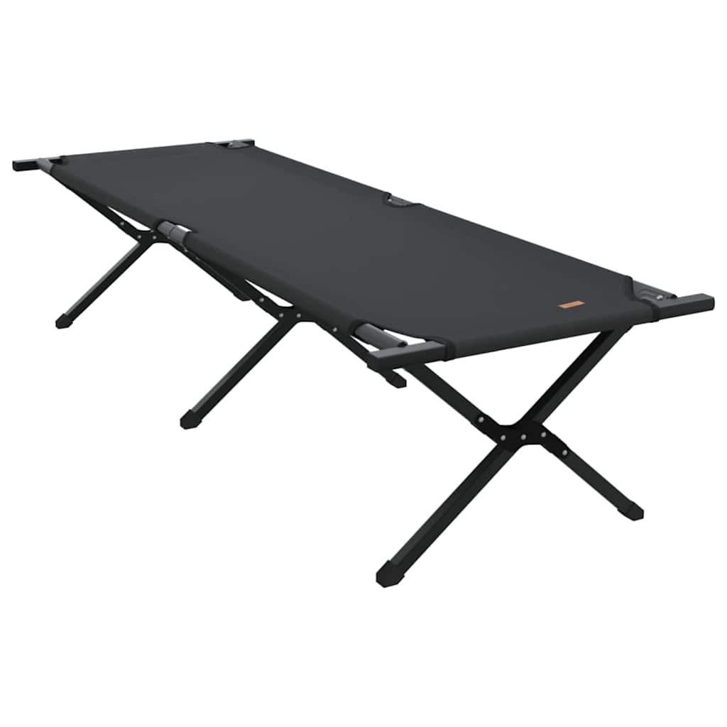 vidaXL Folding Camping Bed 2 pcs Black 193 x 69 x 45 cm Oxford fabric