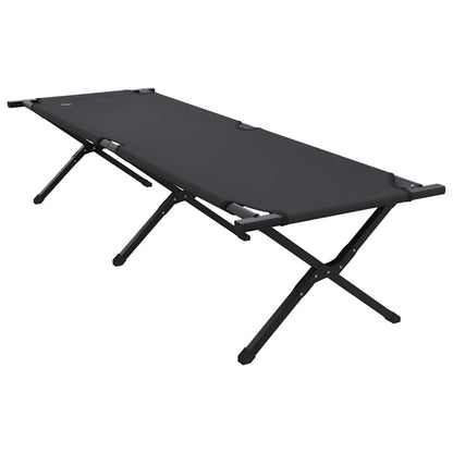 vidaXL Folding Camping Bed 2 pcs Black 193 x 69 x 45 cm Oxford fabric