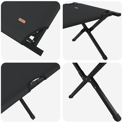 vidaXL Folding Camping Bed Manual Black 210 x 80 x 46 cm Oxford fabric