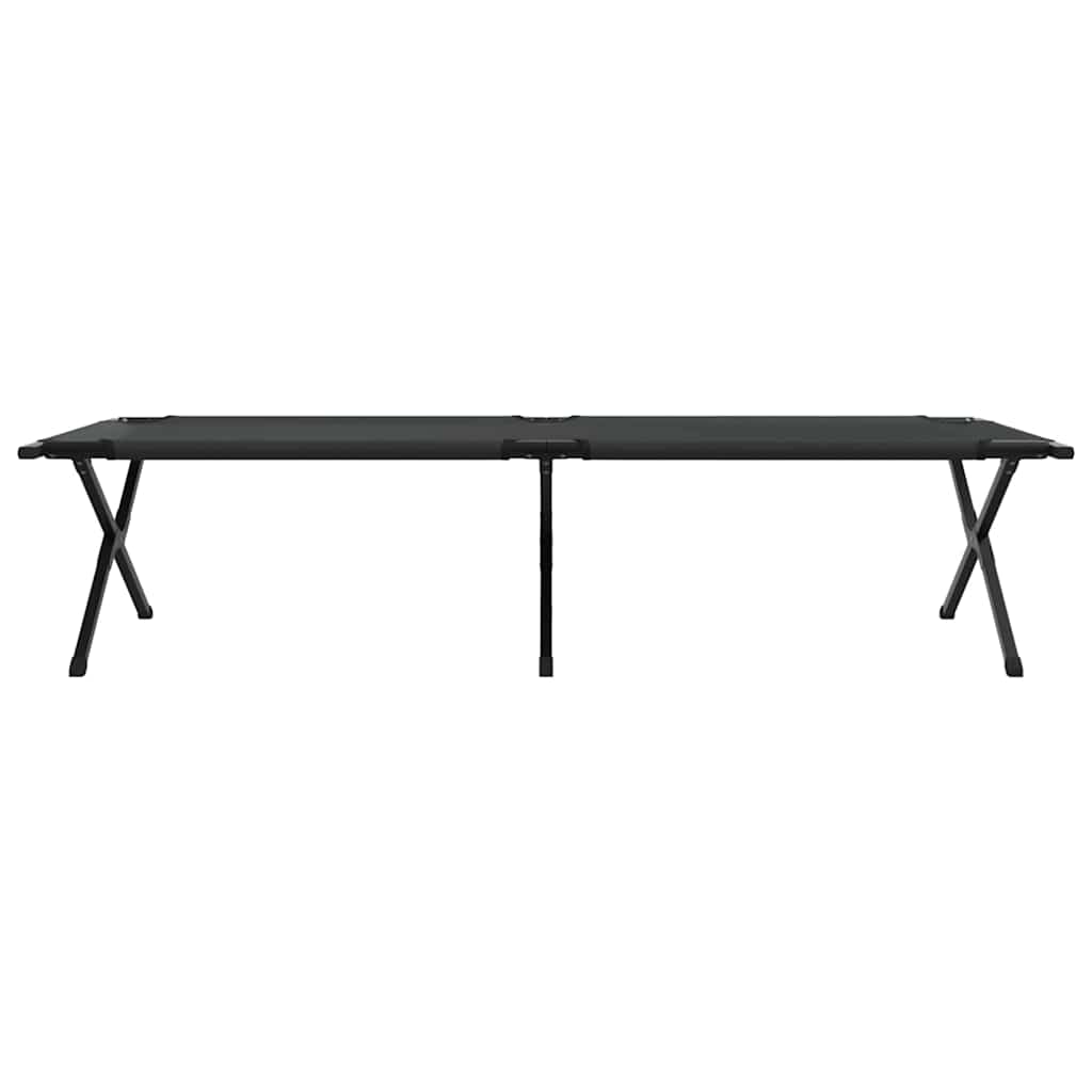 vidaXL Folding Camping Bed Manual Black 210 x 80 x 46 cm Oxford fabric