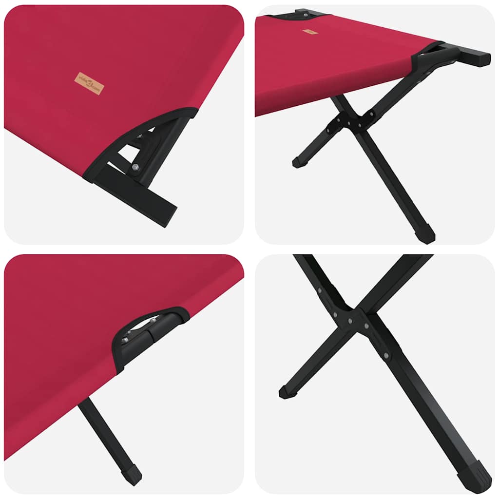 vidaXL Folding Camping Bed Folding Red 210 x 80 x 46 cm Oxford fabric