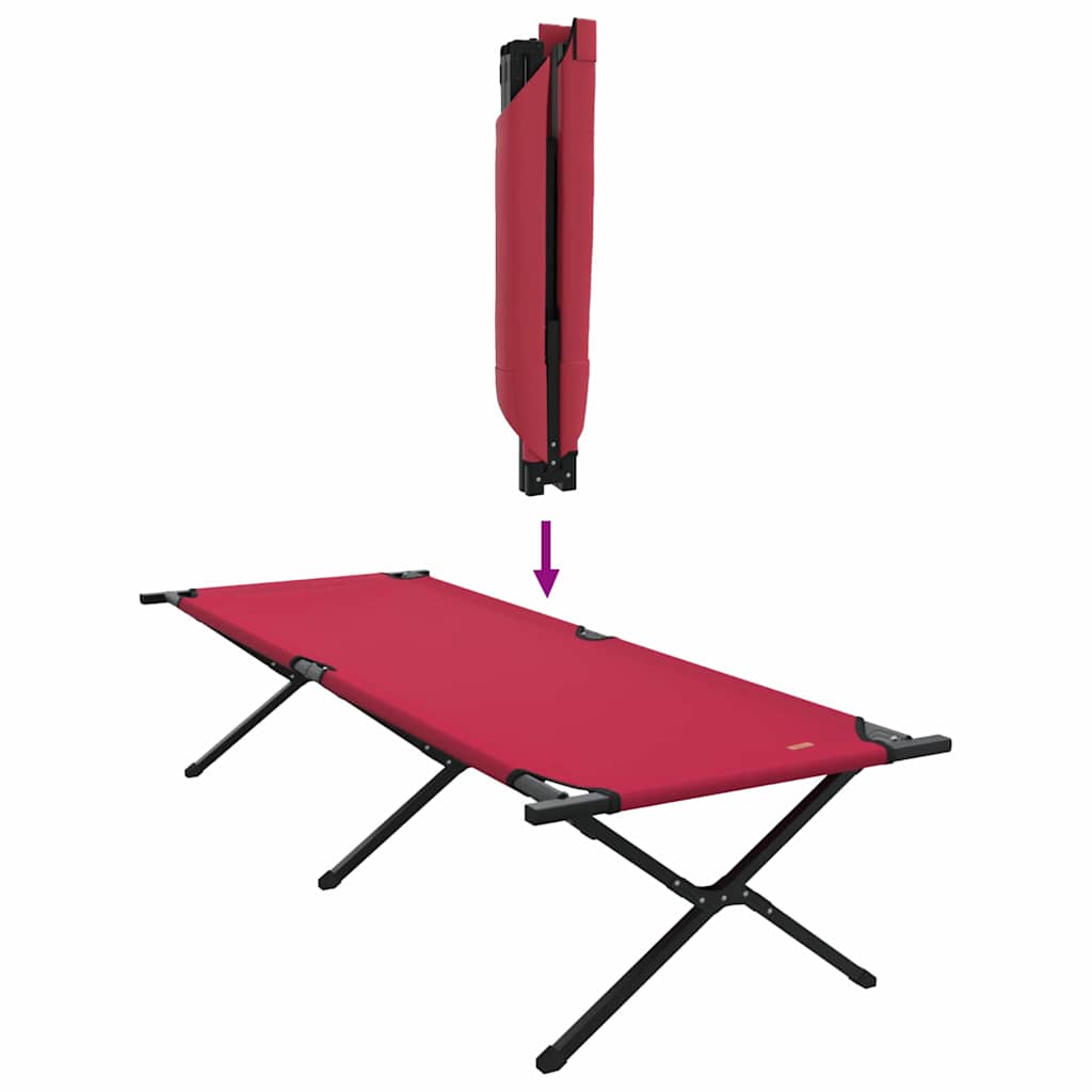 vidaXL Folding Camping Bed Folding Red 210 x 80 x 46 cm Oxford fabric