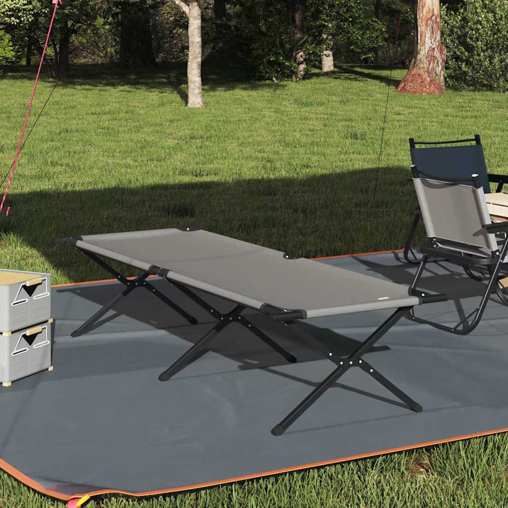 vidaXL Folding Camping Bed Folding Grey 210 x 80 x 46 cm Oxford fabric