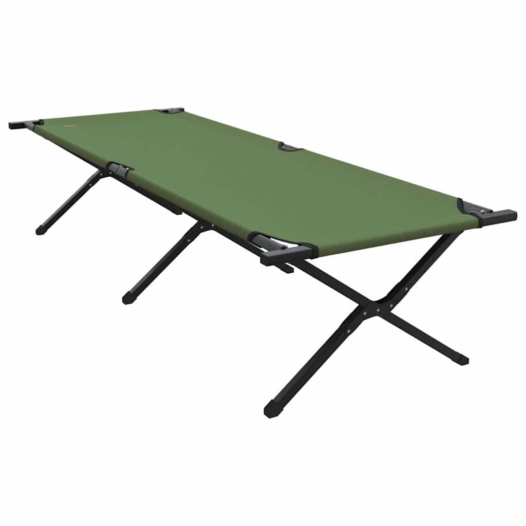 vidaXL Folding Camping Bed Manual Green 210 x 80 x 46 cm Oxford fabric
