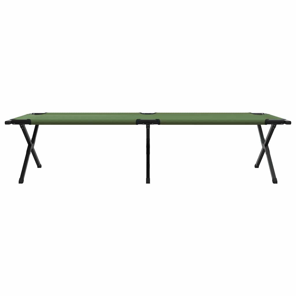vidaXL Folding Camping Bed Manual Green 210 x 80 x 46 cm Oxford fabric