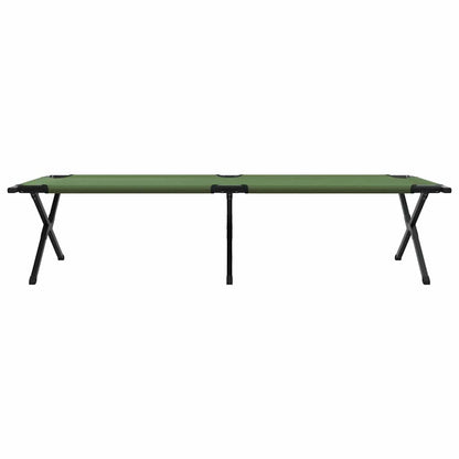 vidaXL Folding Camping Bed Manual Green 210 x 80 x 46 cm Oxford fabric