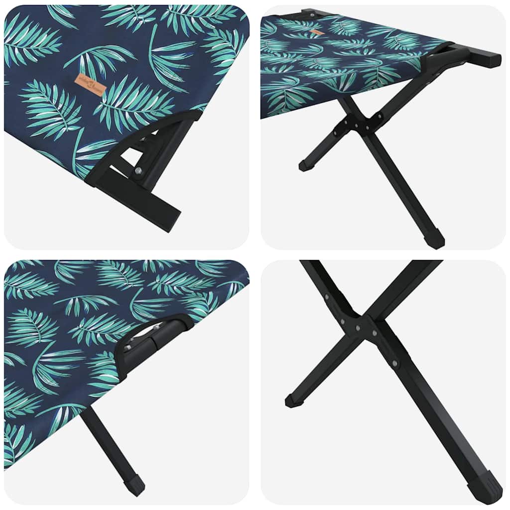 vidaXL Folding Camping Bed Leaf Forest 210 x 80 x 46 cm Oxford fabric