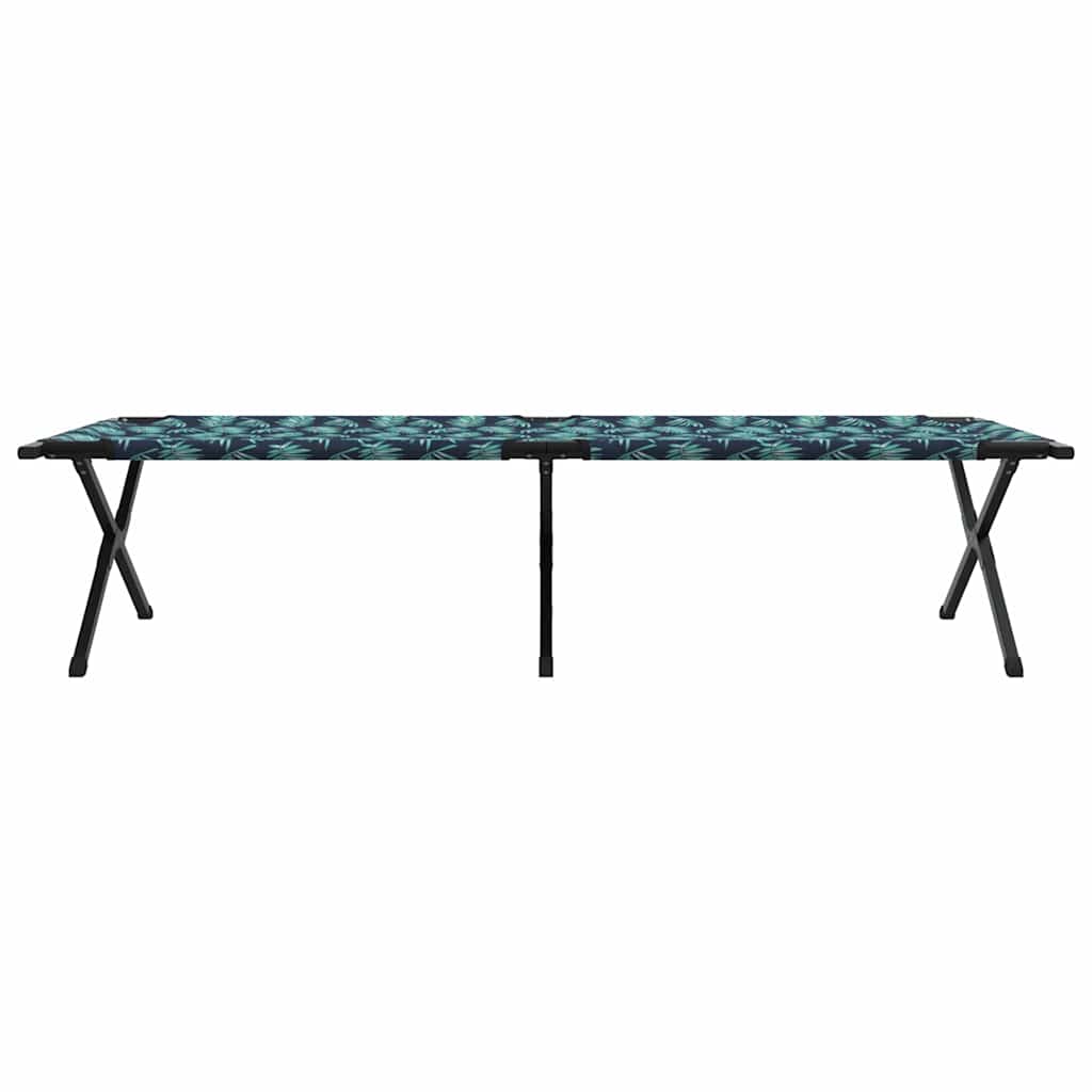 vidaXL Folding Camping Bed Leaf Forest 210 x 80 x 46 cm Oxford fabric