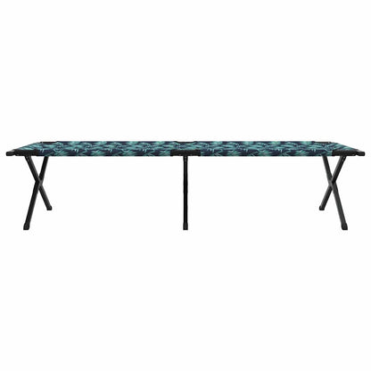 vidaXL Folding Camping Bed Leaf Forest 210 x 80 x 46 cm Oxford fabric