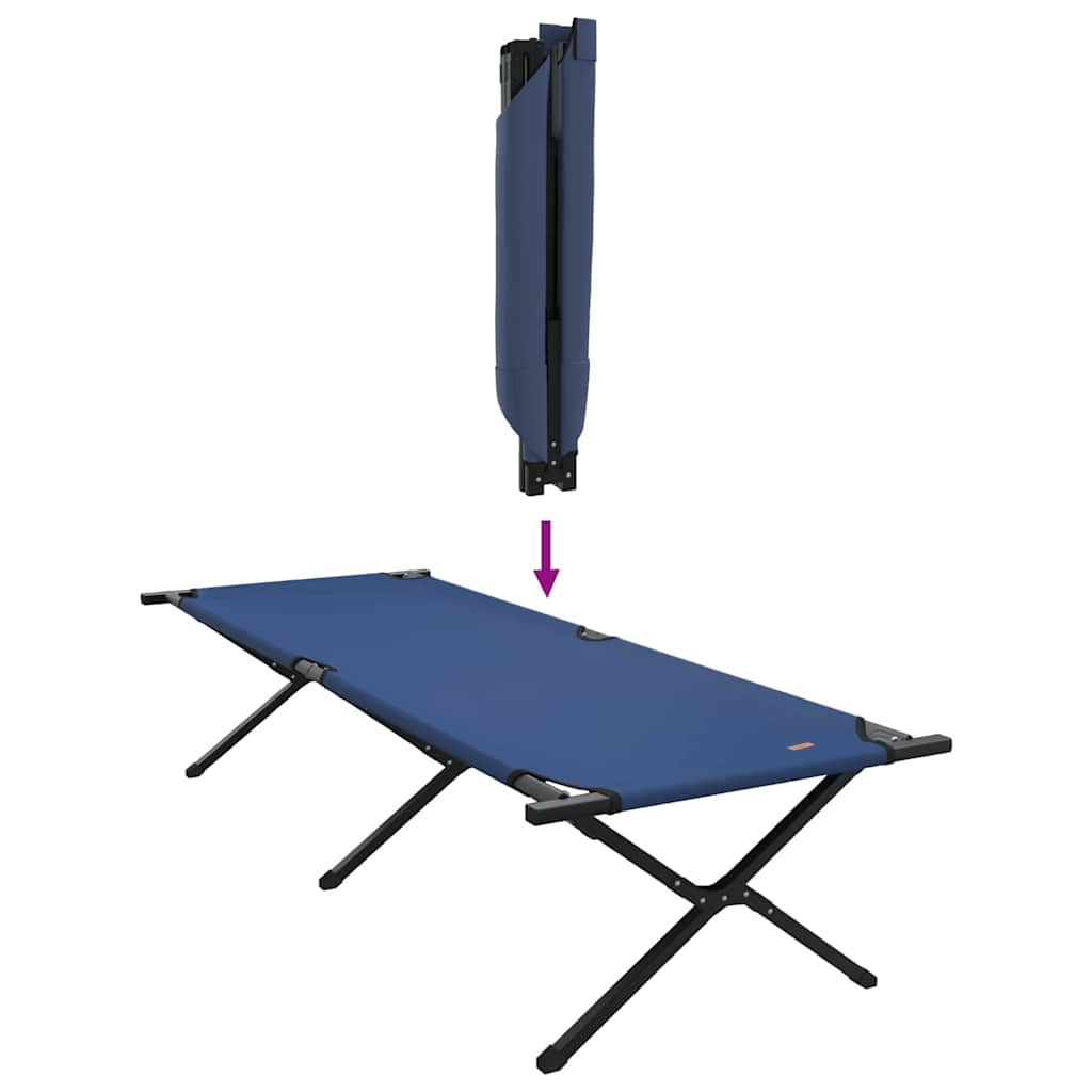vidaXL Folding Camping Bed 2 pcs Blue 210 x 80 x 46 cm Oxford fabric