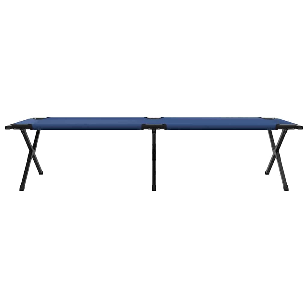 vidaXL Folding Camping Bed 2 pcs Blue 210 x 80 x 46 cm Oxford fabric