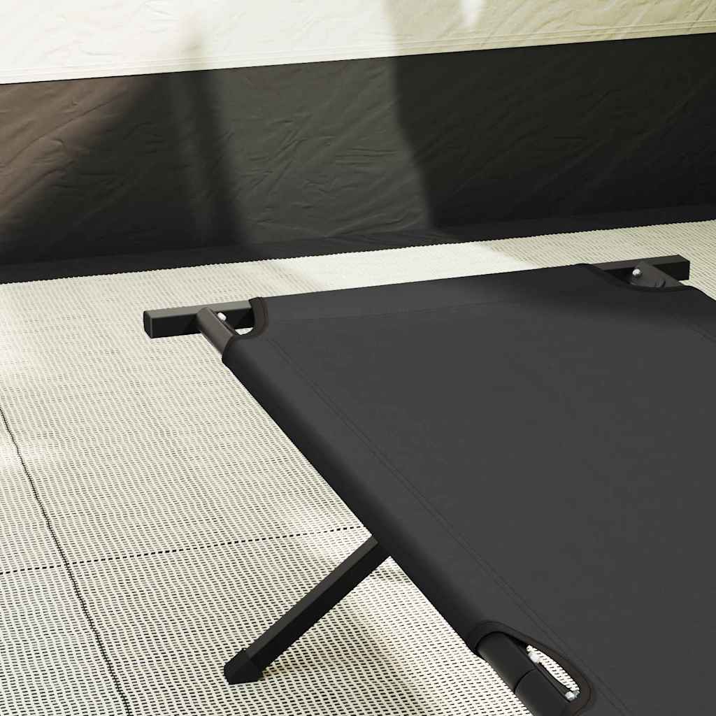 vidaXL Folding Camping Bed 2 pcs Black 210 x 80 x 46 cm Oxford fabric