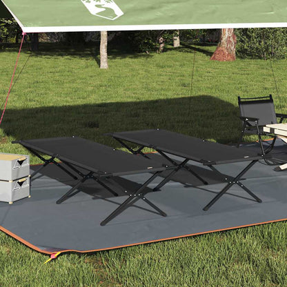 vidaXL Folding Camping Bed 2 pcs Black 210 x 80 x 46 cm Oxford fabric