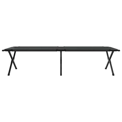 vidaXL Folding Camping Bed 2 pcs Black 210 x 80 x 46 cm Oxford fabric