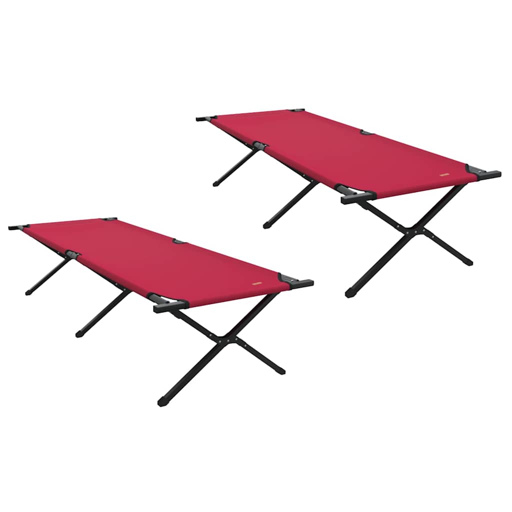 vidaXL Folding Camping Bed 2 pcs Red 210 x 80 x 46 cm Oxford fabric