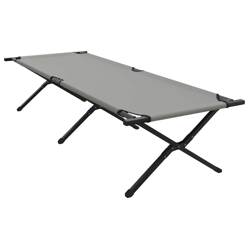 vidaXL Folding Camping Bed 2 pcs Grey 210 x 80 x 46 cm Oxford fabric