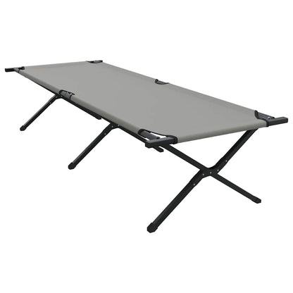 vidaXL Folding Camping Bed 2 pcs Grey 210 x 80 x 46 cm Oxford fabric