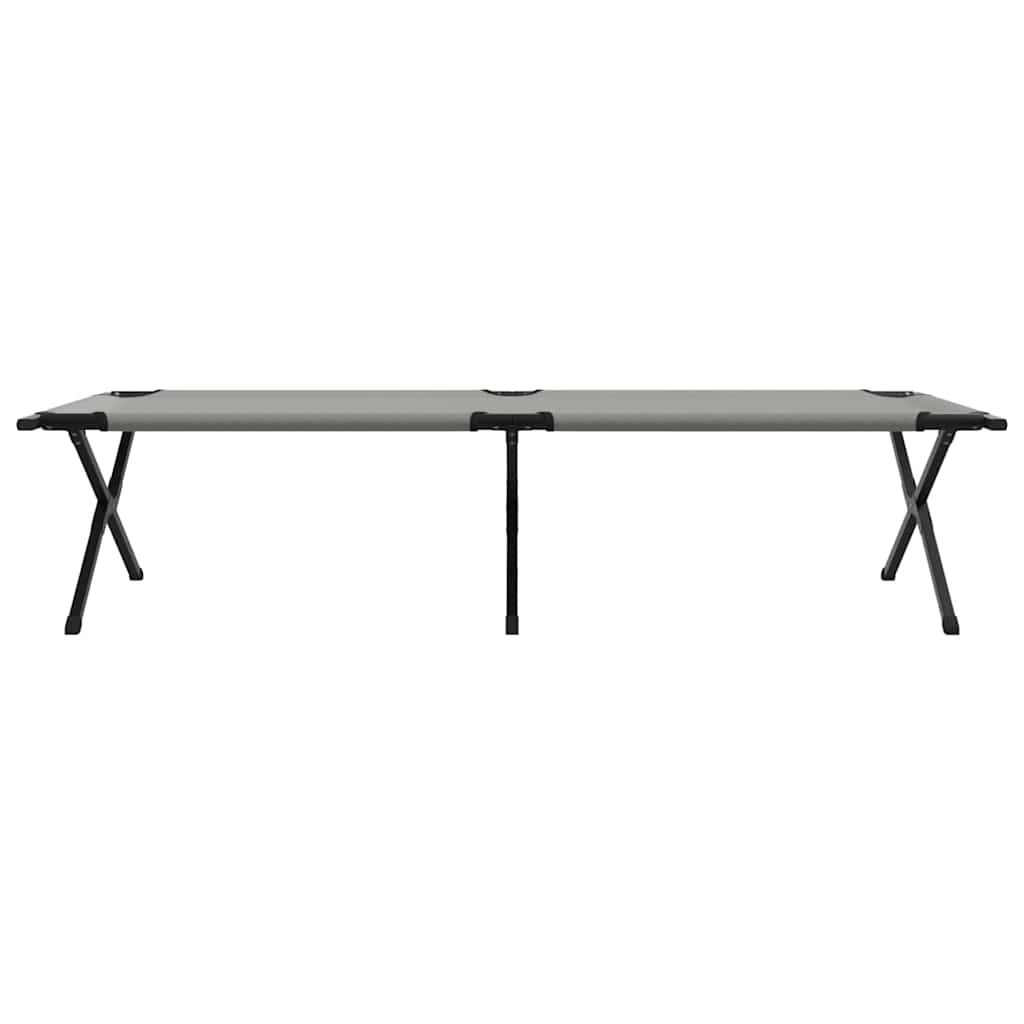 vidaXL Folding Camping Bed 2 pcs Grey 210 x 80 x 46 cm Oxford fabric